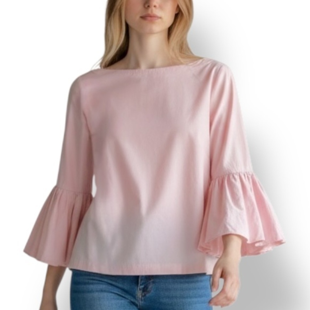 4/$20 Laundry by Shelli Segal Blush Pink Bell Sleeve Top Size 6